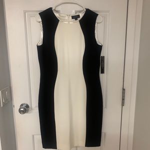 Tahari Arthur Levine Ivory/Black dress NWT
